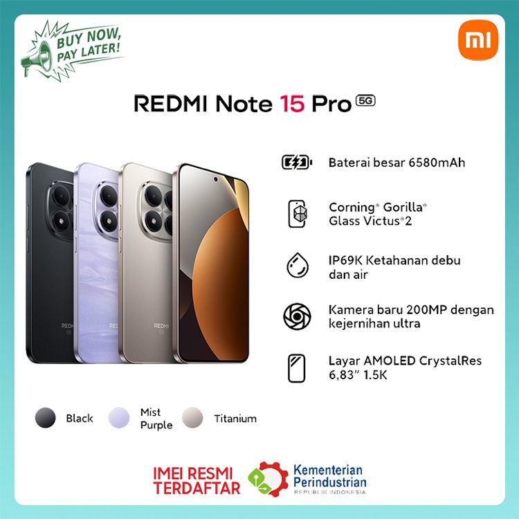Jual Xiaomi Redmi Note 15 Pro 5G 8/256GB - Garansi | Shopee Indonesia