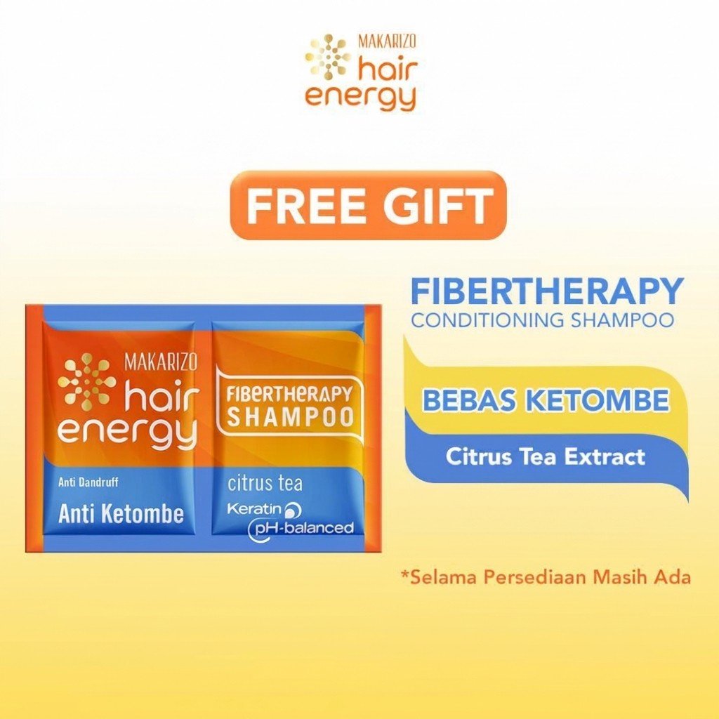 Jual [FREE GIFT] Makarizo Hair Energy FiberTherapy Anti Ketombe Shampoo ...