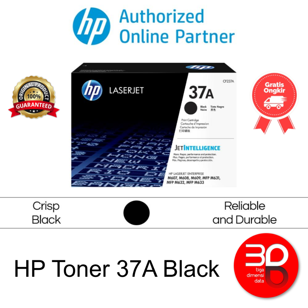 HP Toner 37A Black LaserJet Cartridge Original [CF237A]