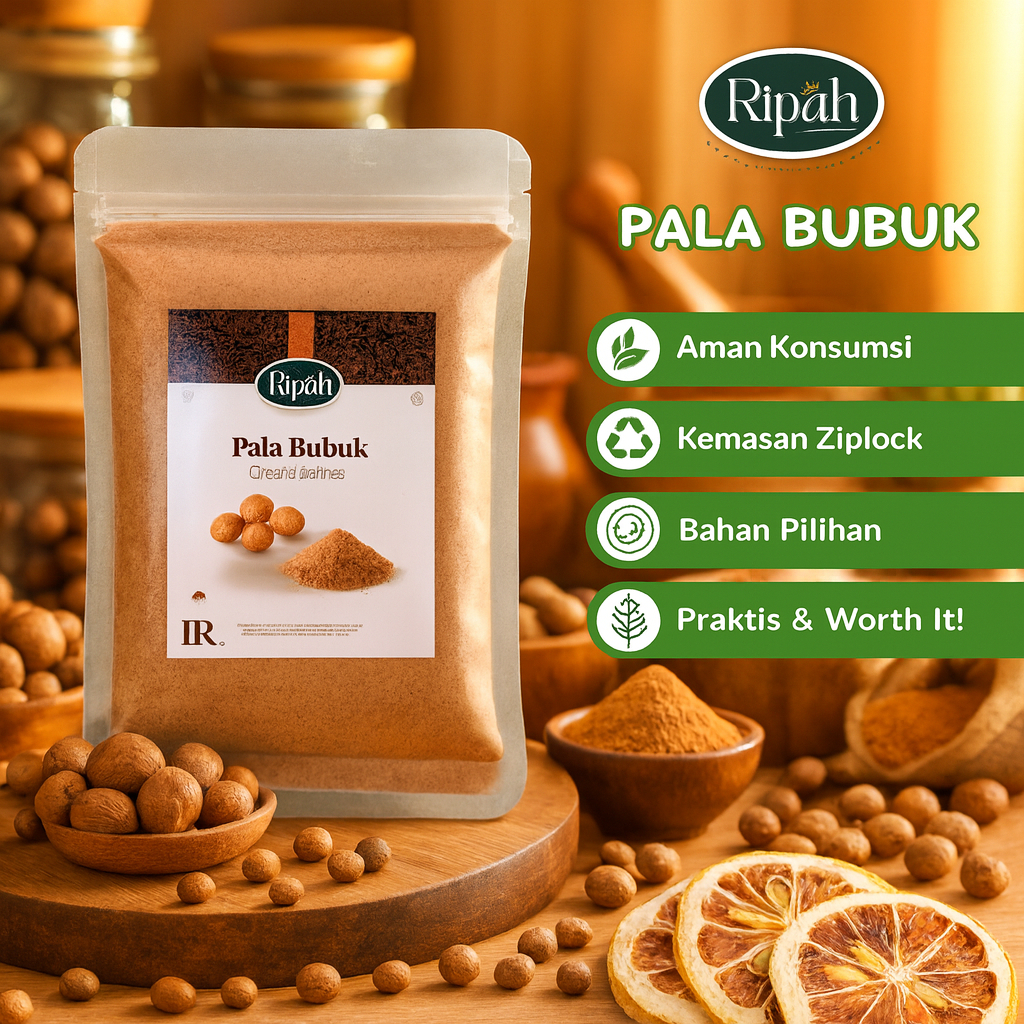 Jual 30gr Pala Bubuk / Ground Nutmeg / Ripah Rempah PREMIUM QUALITY ...