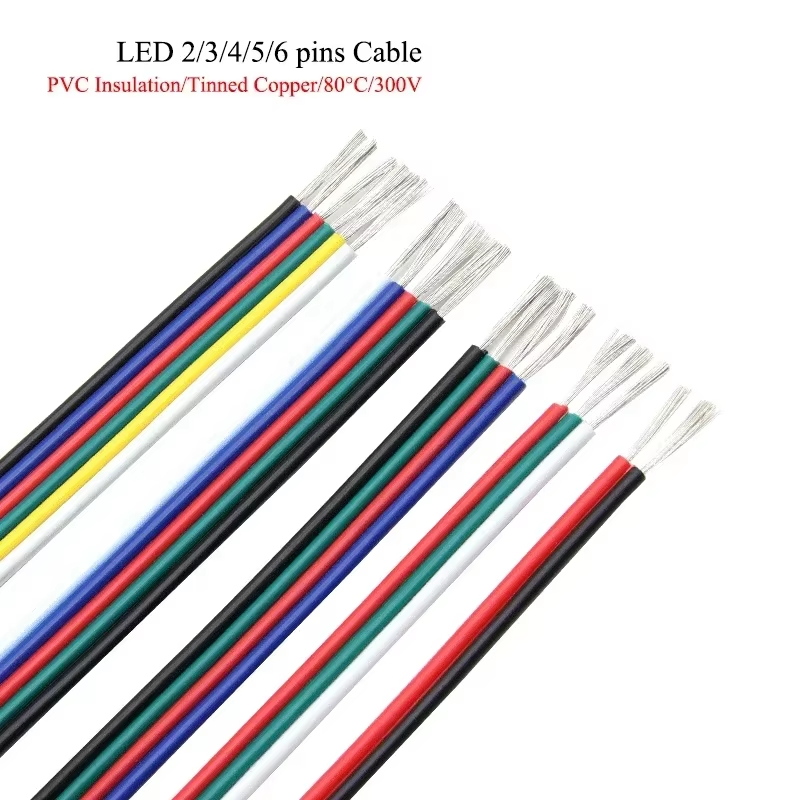 Jual 50CM KABEL LAMPU LED STRIP 2 3 4 PIN JALUR BARIS RGB 2835 3528 ...
