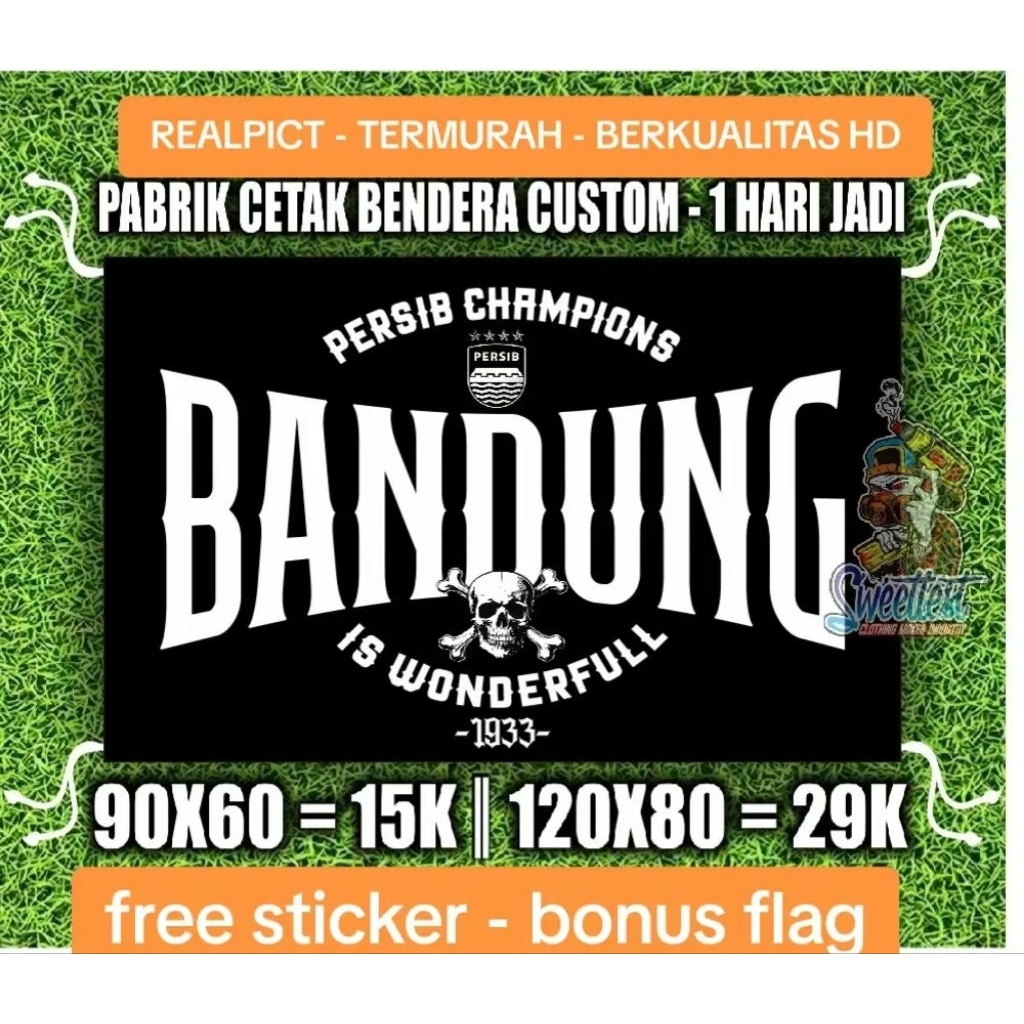 Jual READY STOK + FREE STICKER BENDERA PERSIB BANDUNG, MINIFLAG PERSIB ...