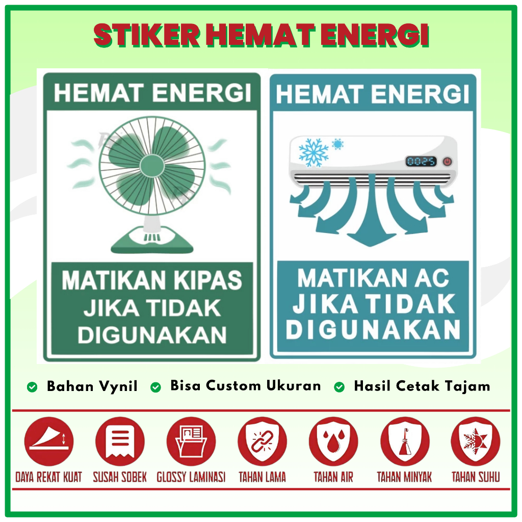 Jual Stiker Hemat Energi / Sticker Matikan Kipas / Stiker Matikan AC ...