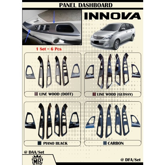 Jual PANEL DASHBOARD DASBOR INNOVA 2004-2015 BLACK WOOD CARBON MODEL ...