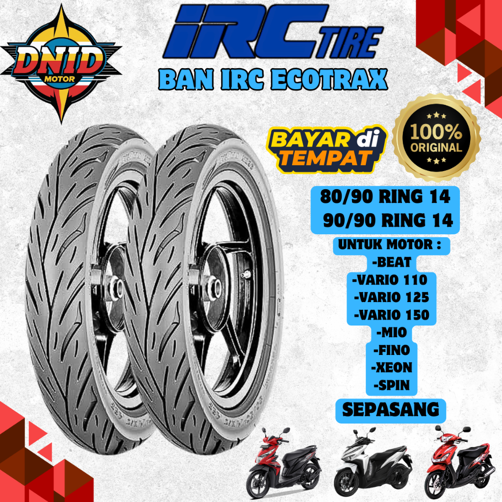 Jual BAN IRC ECOTRAX HONDA DEPAN BELAKANG MOTOR BEAT / VARIO 125 ...