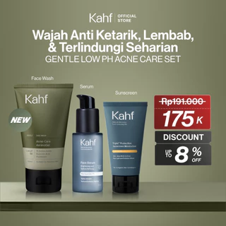 [KAHF BUNDLE 3IN1 PAKET PERAWATAN WAJAH : WAJAH ANTI KETARIK, LEMBAB, & TERLINDUNGI SEHARIAN] Paket Face Care Expert Complete Kit (Face Wash + Serum + Sunscreen Moisturizer) - Suitable for Daily Use