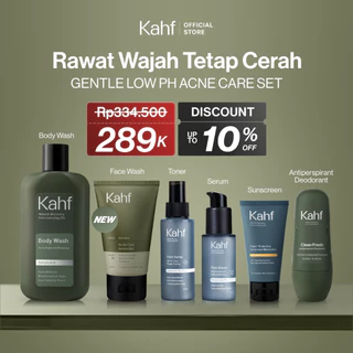 [KAHF BUNDLE 6IN1 PAKET GANTENG TANPA RIBET : RAWAT WAJAH TETAP CERAH] Paket Complete Set (Face Wash + Toner + Serum + Sunscreen Moisturizer + Body Wash + Deodorant) - Suitable for Daily Use