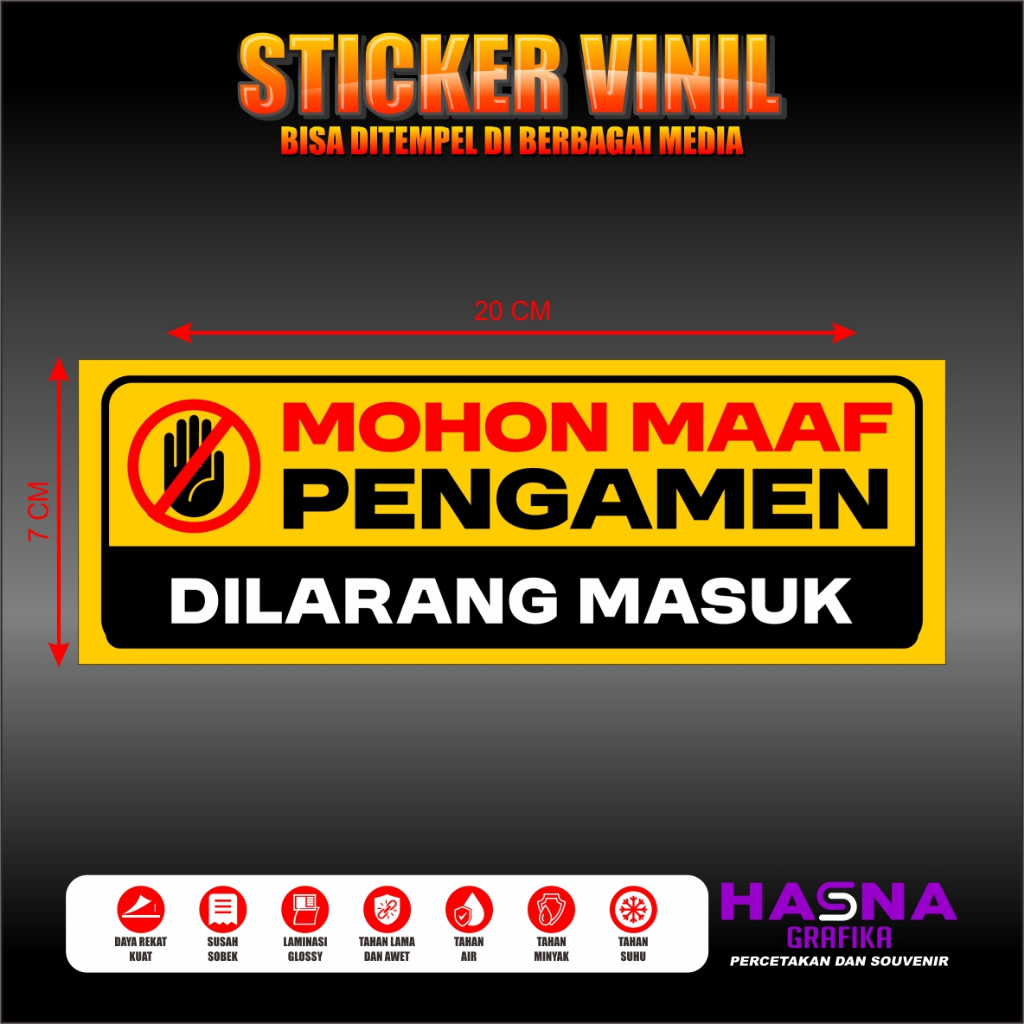 Jual STICKER VINIL / MOHON MAAF PENGAMEN DILARANG MASUK | Shopee Indonesia