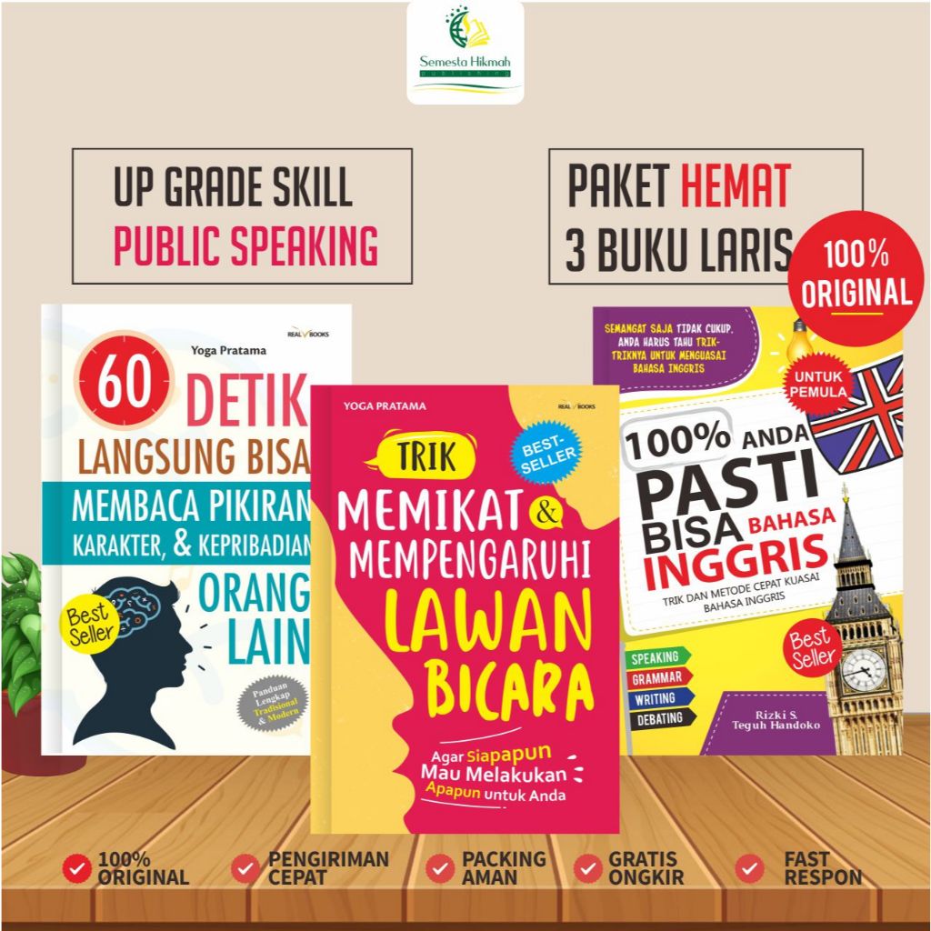 Jual Paket Hemat 3 Buku Laris Trik Memikat & Mempengaruhi Lawan Bicara ...
