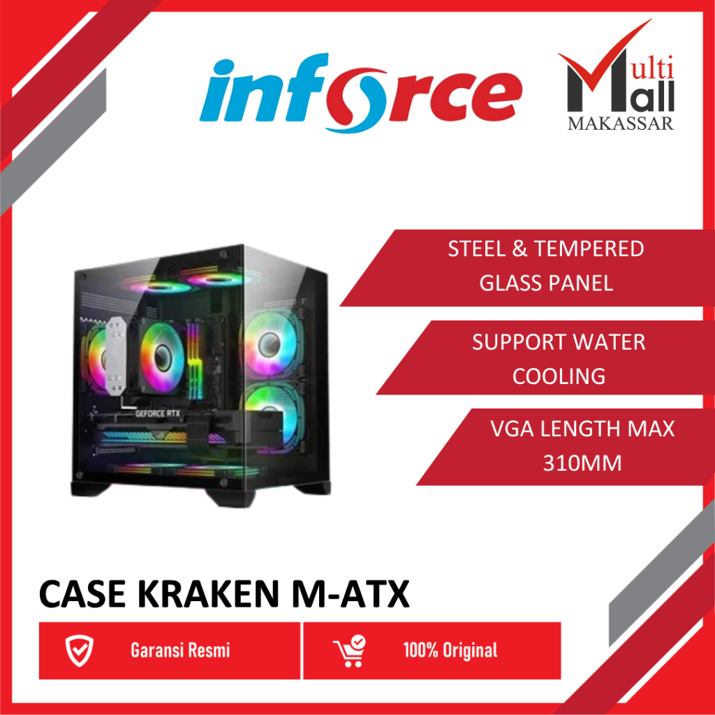 Jual Inforce Casing PC Gaming Kraken ATX/ITX | Shopee Indonesia