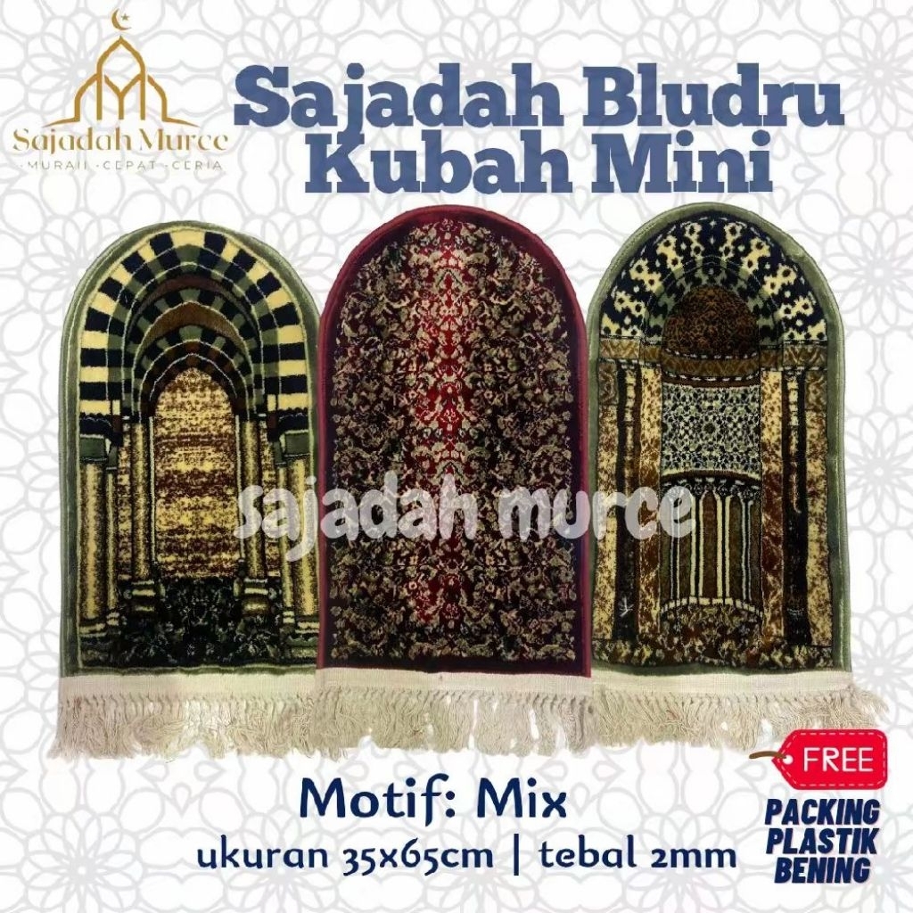 Jual Sajadah Bludru Kubah Mini Sajadah Muka Ukuran 35x60cm Motif Raudah ...