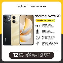 realme Note 70 4GB+8GB*|128GB (6300mAh Battery | Military Grade Shock Resistance