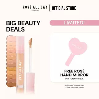 Rosé All Day Lightweight Concealer | Medium-to-High Coverage, Bertekstur Ringan, Tidak dempul & Tidak geser
