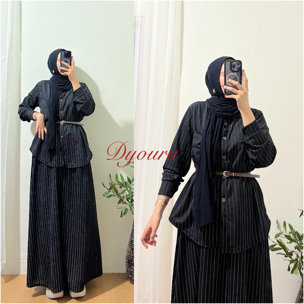 Jual setelan Rok Maura salur by Dyoura / setelan Rok Wanita with belt ...