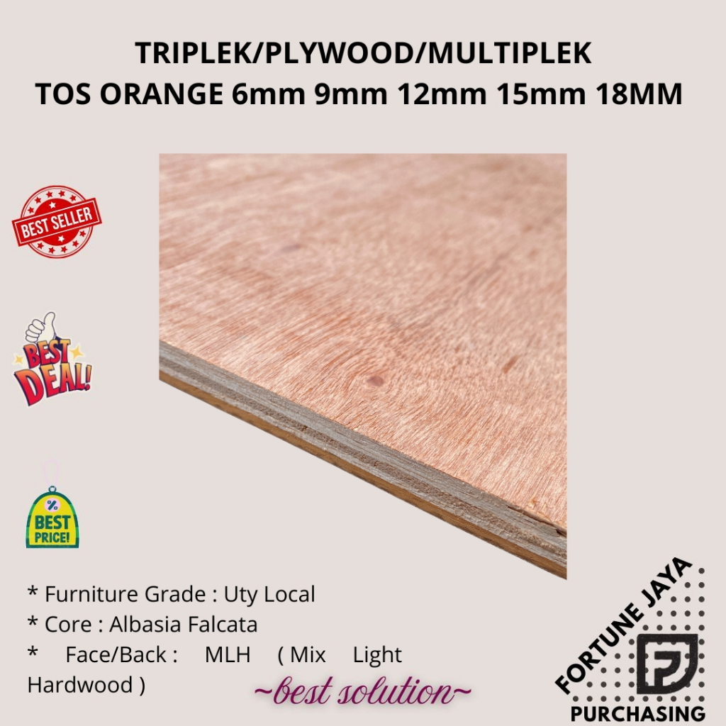 Jual Triplek Plywood Multiplek Tos Orange 6mm 9mm 12mm 15mm 18mm ...