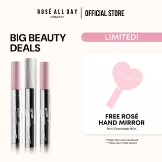 Rosé All Day Thunder Lash Mascara | Maskara Waterproof, Anti-Smudge,Tahan Lama, Bulu Mata Lentik & Tebal Sepanjang Hari