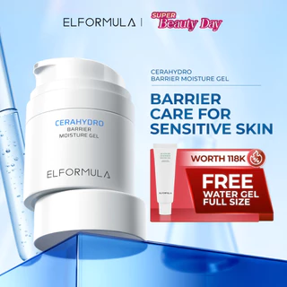 [ FREE WATER GEL ] ELFORMULA Intensive CeraHydro Barrier Repair Moisture Gel - Moisturizer Calming Pelembab Wajah Pagi Malam Kulit Cerah Skin Barrier Hyaluronic Acid with CeraHydro + Plant Extract & Ceramide Skincare Oil Control Kulit Kering Iritasi