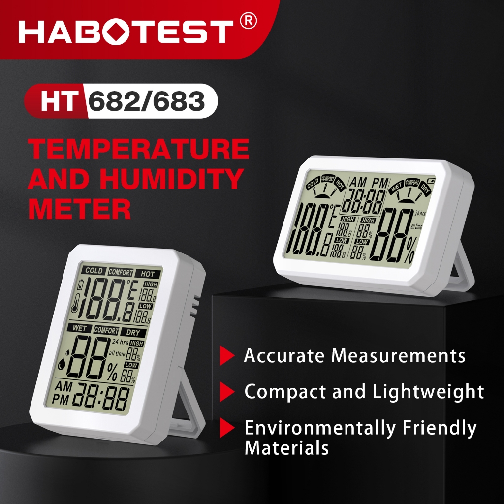 Jual HABOTEST HT682/683 Hygrometer Thermometer Humidity Meter Alat Ukur ...
