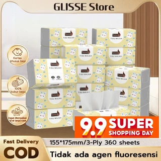 GLISSE Tisu Wajah / 3 lapisan 360 lembar / harga spesial / lembut dan tahan sobek