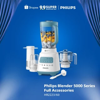 Blender Philips Plastik 2 liter - 5000 Series HR2223/60 - Blender jus - Blender bumbu philips ( Chopper, Dry Mill, Filter ) - Blender Serbaguna - Blender Terbaik - Misty Dawn