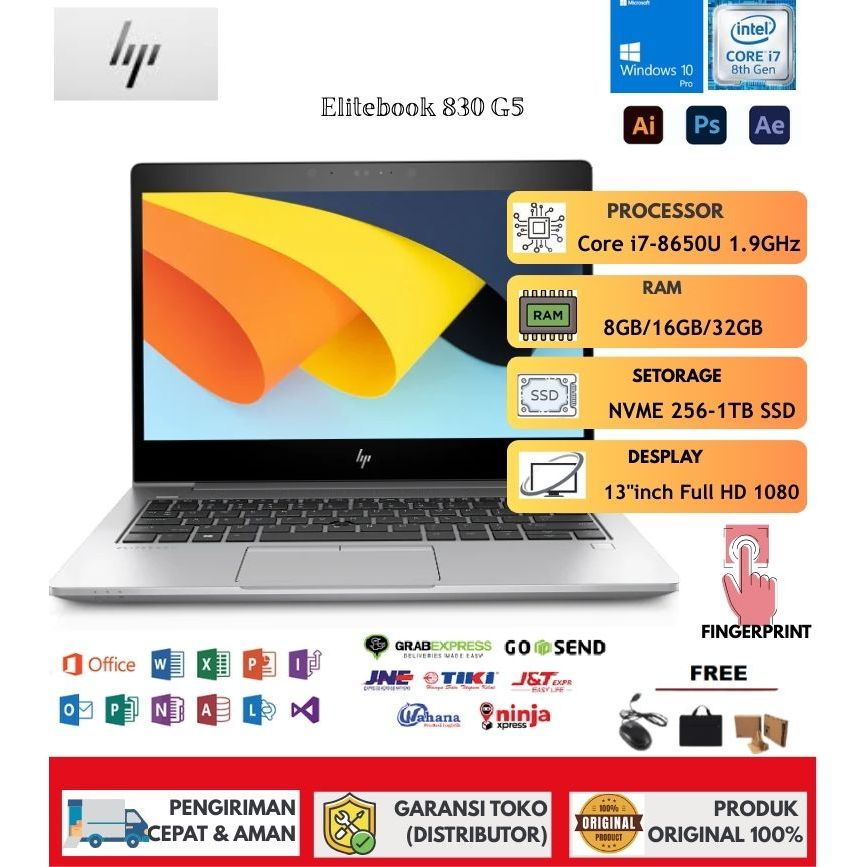 MURAH!!!Laptop Toucscreen HP Elitebook 830 G5 i7 GEN RAM 32GB/1TB SSD WIN  10PRO