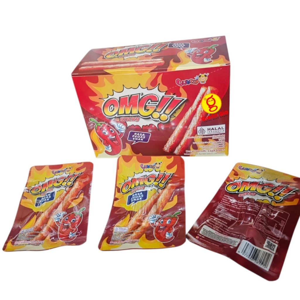 Jual Snack OMG Sticky Pedas Enak Box Isi 30 pcs | Shopee Indonesia