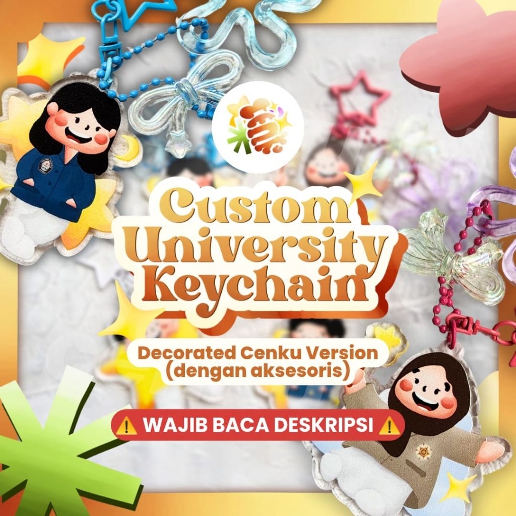 Jual Custom Decorated University Keychain (Dengan aksesoris) | Shopee ...