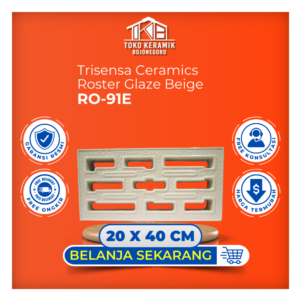 Jual Ventilasi Udara Roster Keramik 20x40cm Trisensa RO 91E Minimalis ...