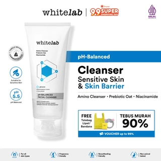 Whitelab pH-Balanced Facial Cleanser - Sabun Cuci Muka pH Seimbang Untuk Kulit Normal Sensitif Kering Berminyak Dengan Prebiotic Oat & Niacinamide [BPOM]