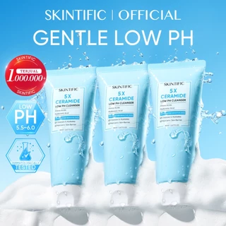 SKINTIFIC - 5X Ceramide Low pH Cleanser 80ml |  Skin Barrier Facial Wash Cleanser Face Wash Sabun Cuci Muka Acner Glowing Barrier Anti-Aging Brightening Whitening Calming Peeling Dark Spot cleanser with Ceramide Amino acid Hyaluronic a