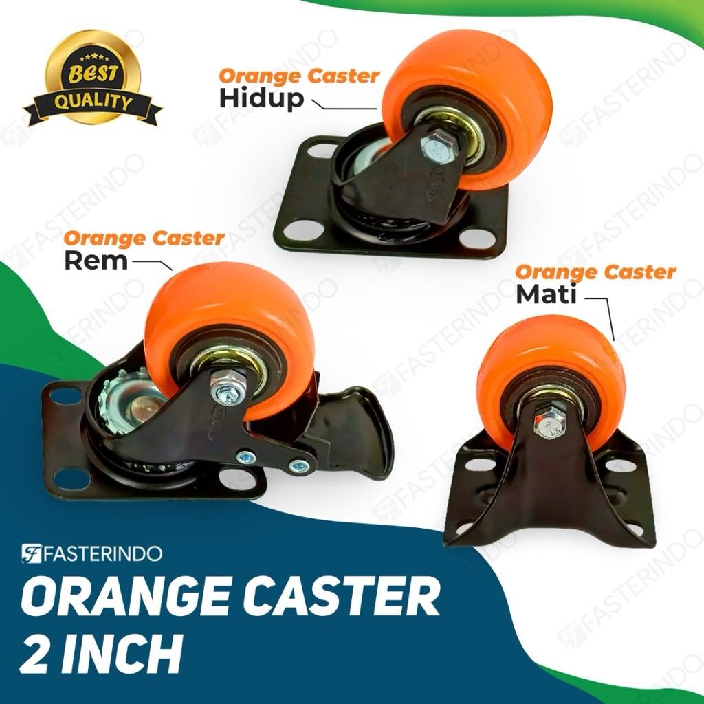 Jual Roda Nylon 2 Inch Orange / Roda Caster / Roda 2 Inch (Harga per ...