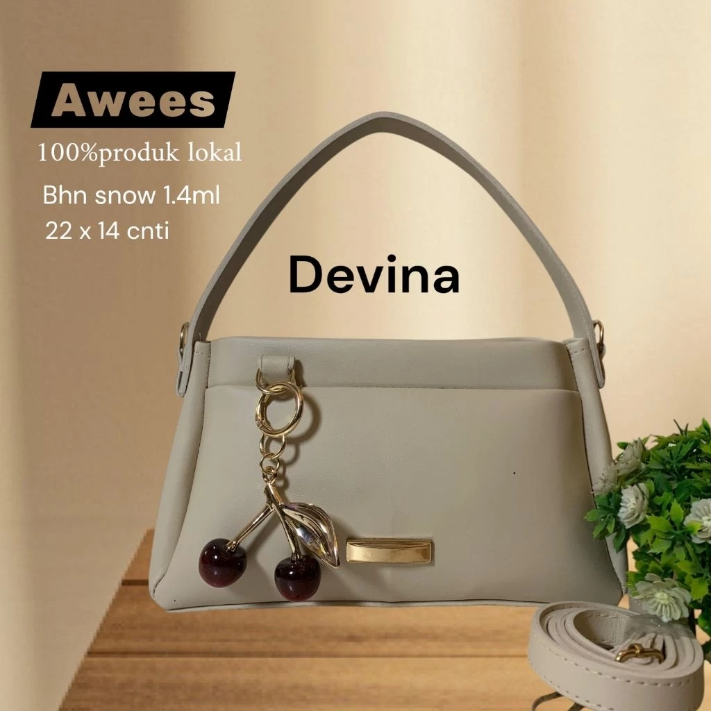 AWEES Devina - Tas Korean Style Shoulder Bag Sling Bag Cherry Wanita Kekinian