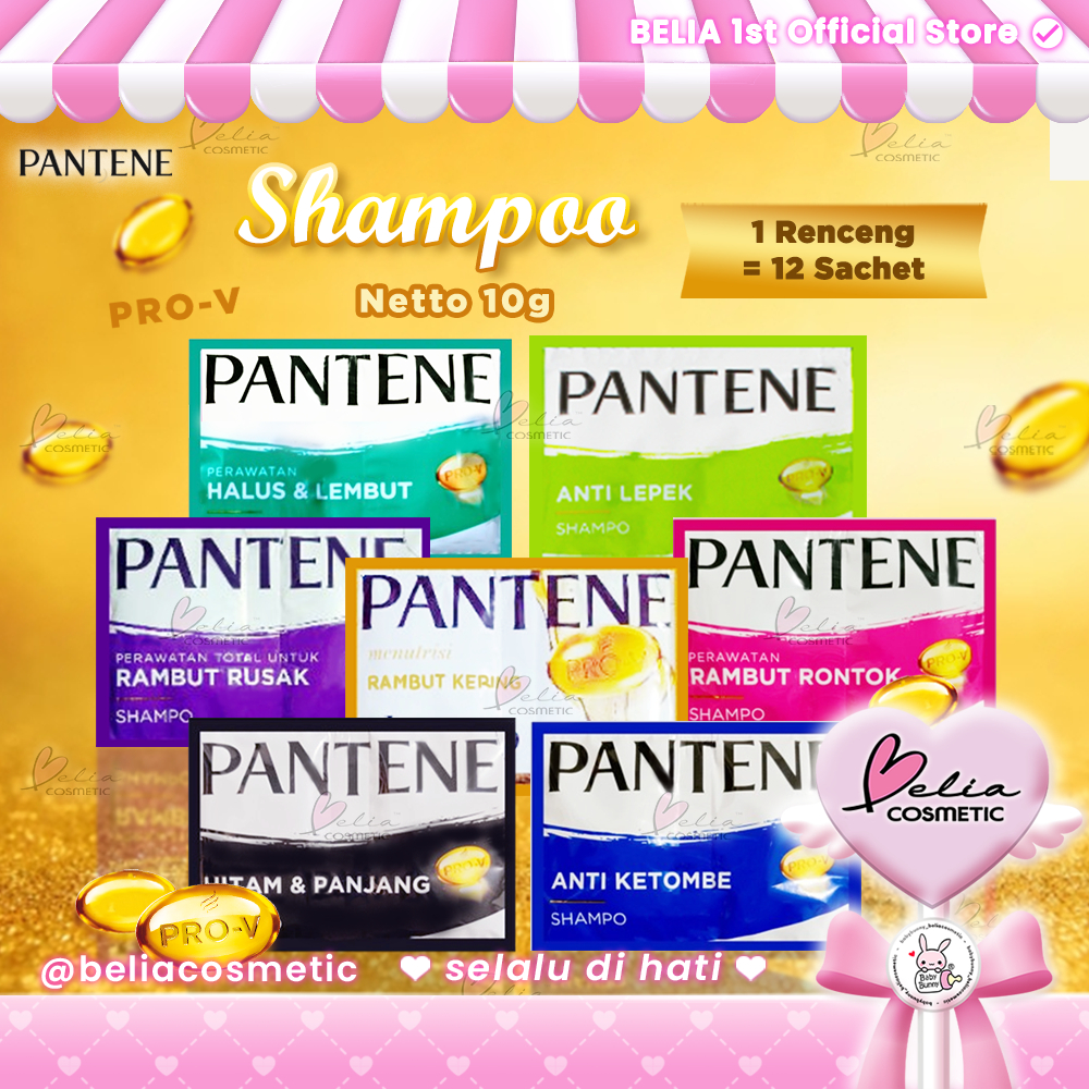 Jual BELIA PANTENE 1 RENCENG Pro-Vitamin Shampoo 10g Sachet | Perawatan ...
