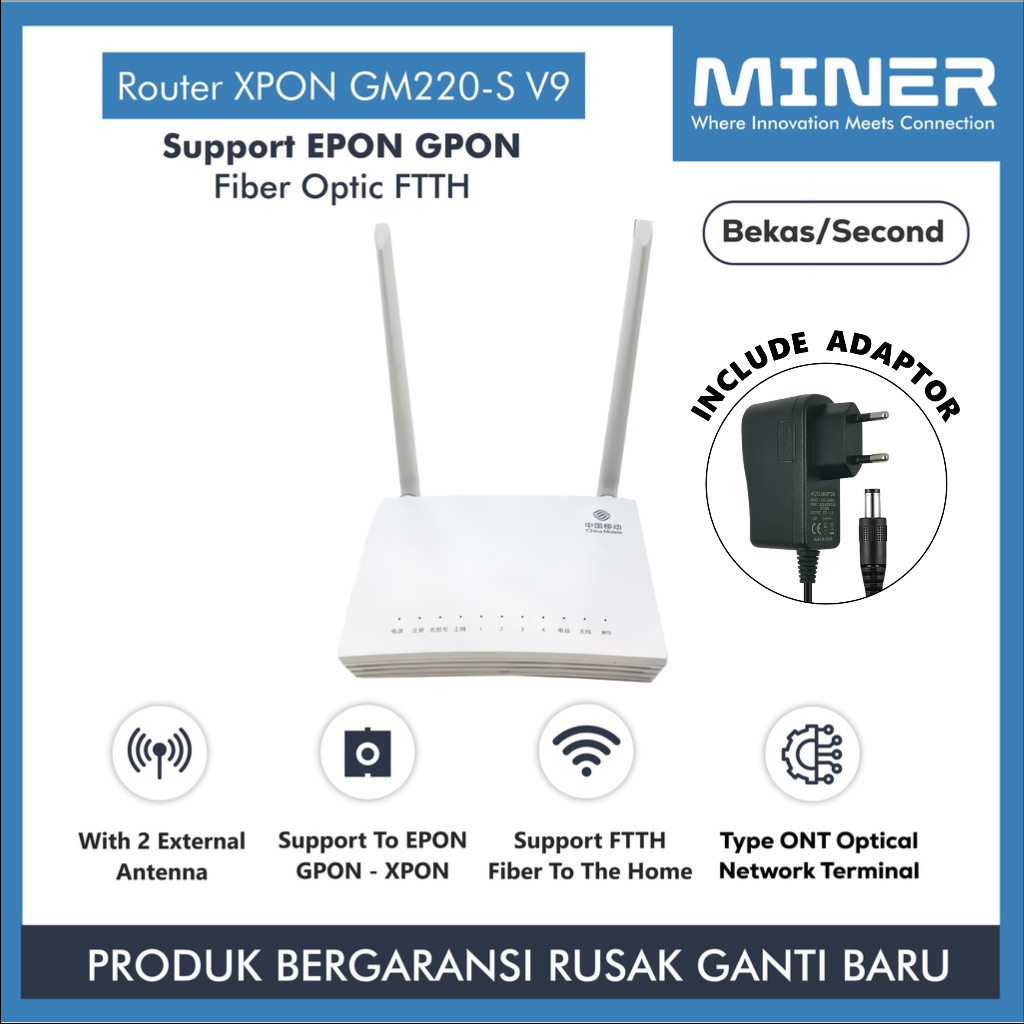MINER Router Modem XPON GM220-S V9 Support Epon Gpon OMCI Fiber Optic FTTH