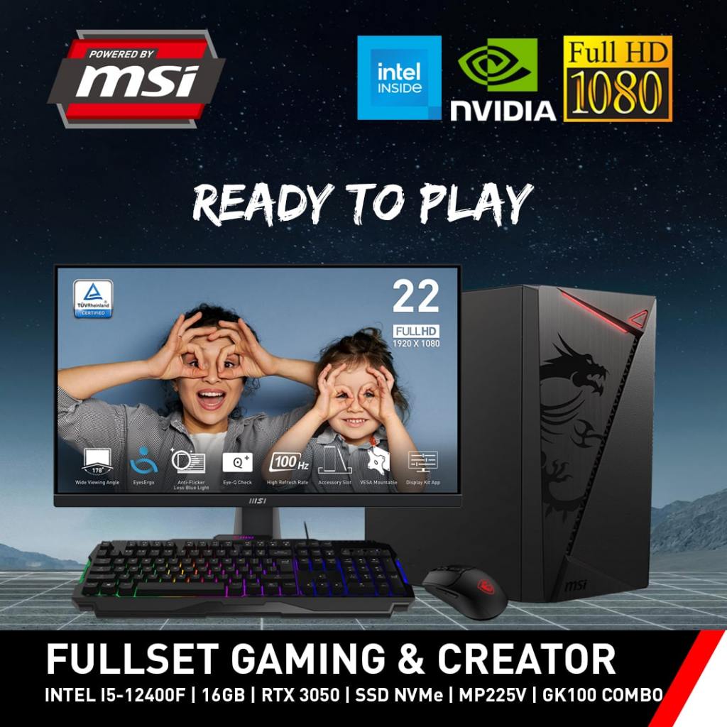 Jual Fullset PC Rakitan MSI - GAMING & CREATOR Value | Intel i5-12400F ...