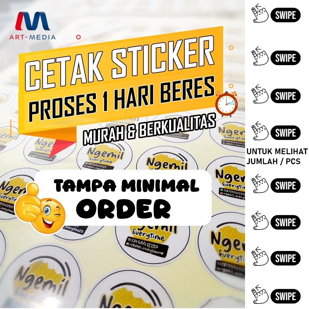 Jual CETAK STIKER CROMO / LABEL BULAT LABEL NAMA LABEL MAKANAN TOPLES ...
