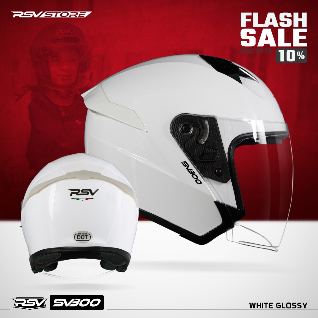 Jual Helm RSV SV300 White Glossy Double Visor | Shopee Indonesia