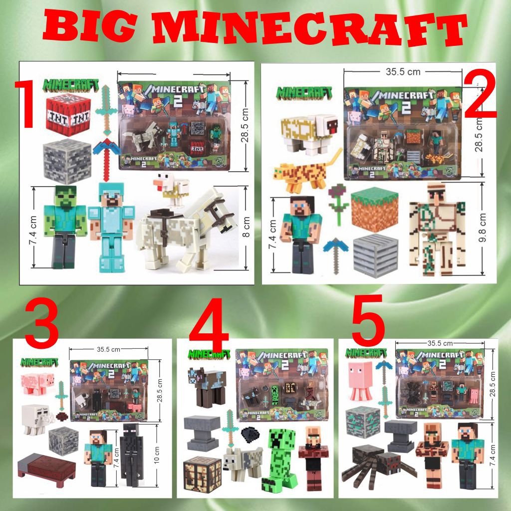 Jual Figure Set Msincraft/Figure Set My World/ Big Minecraft Figure Set ...