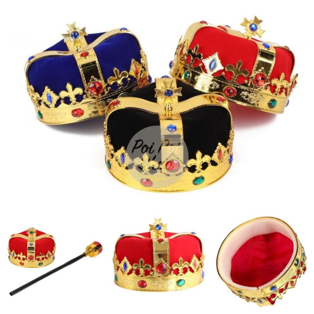 Jual Topi Mahkota Premium Tongkat Raja Crown Kostum Halloween Anak ...