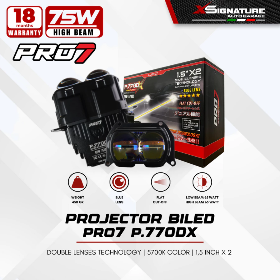 PRO7 P.770DX SUPER BILED PROJECTOR LENS 3 INCH HYBRID TECHNOLOGY FLAT CUT OFF