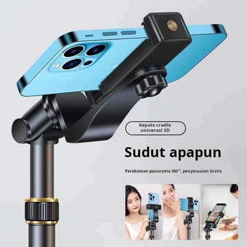 Tripod 2.1 Meter Besi Premium – Stand Holder HP Kamera Ringlight Live Streaming Hodler Handphone