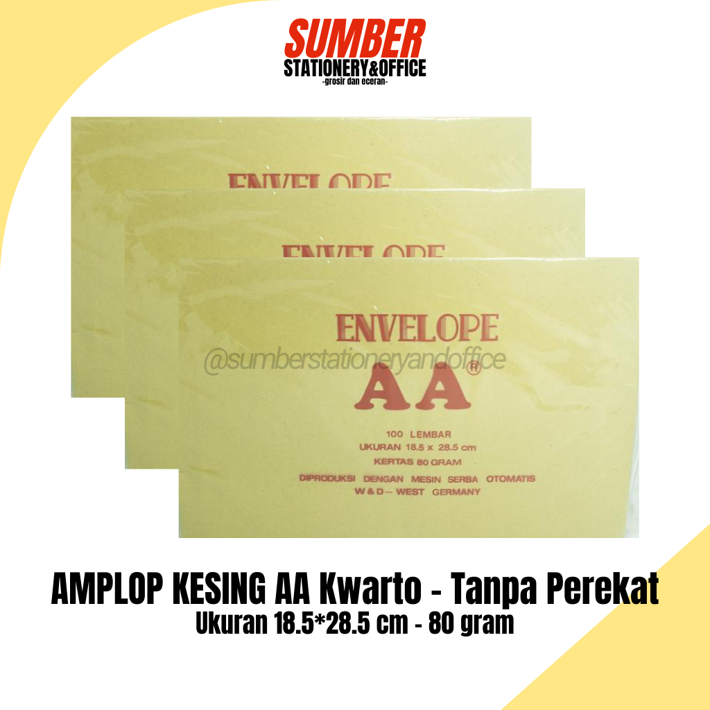 Jual Amplop Kesing Coklat AA Kwarto - 18.5 x 28.5 cm - Tanpa Lem ...