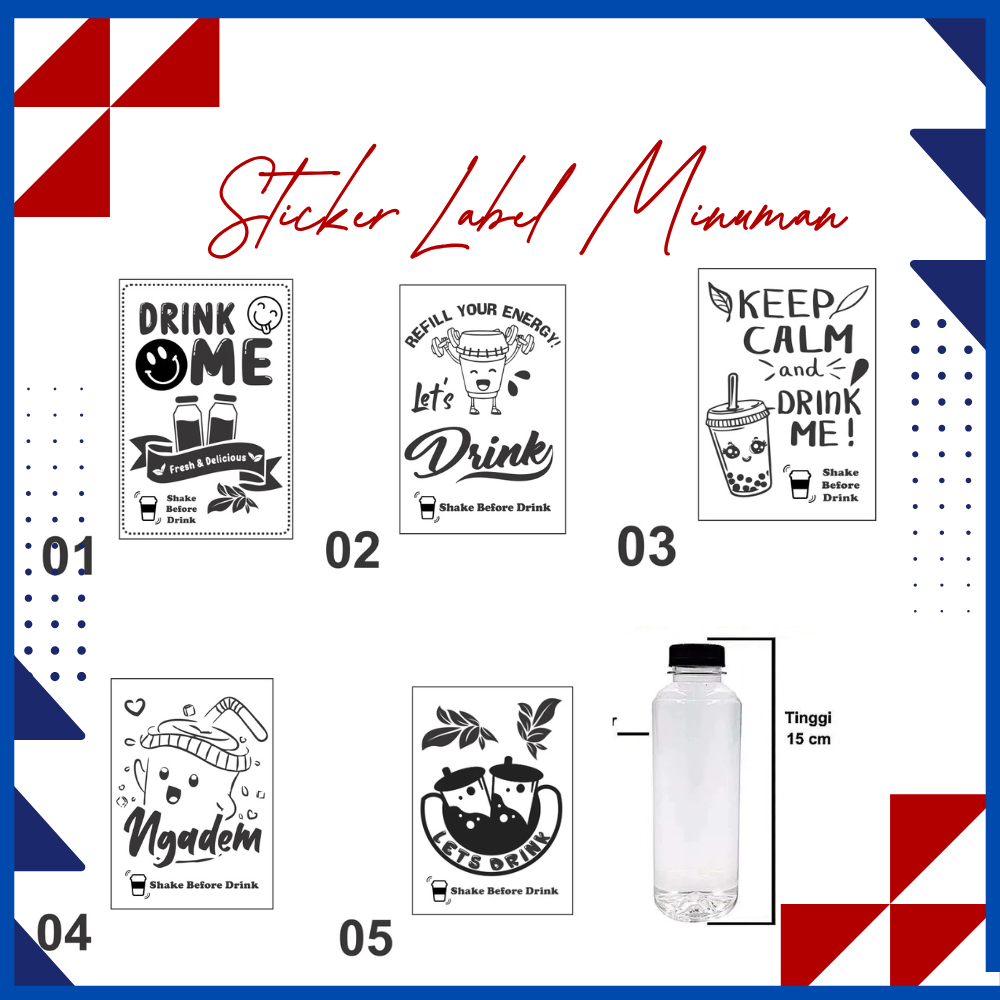 Jual Stiker Label Minuman Botol Almond Kale Sticker Kemasan Botol ...