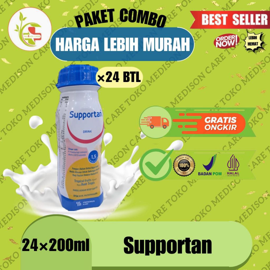 Jual supportan susu nutrisi protein tinggi 1.5 kcal | botol 200 ml ...