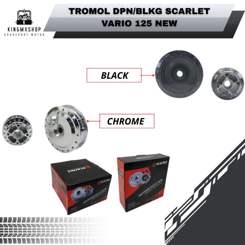 Jual Tromol Trombol Hub Teromol Scarlet Set Depan Belakang Vario 125 ...