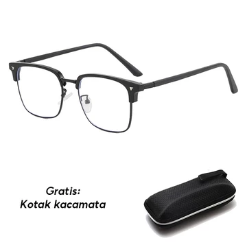 Kacamata Photochromic Anti Radiasi Bagi Laki Dan Perempuan Setengah Bingkai Rektangular