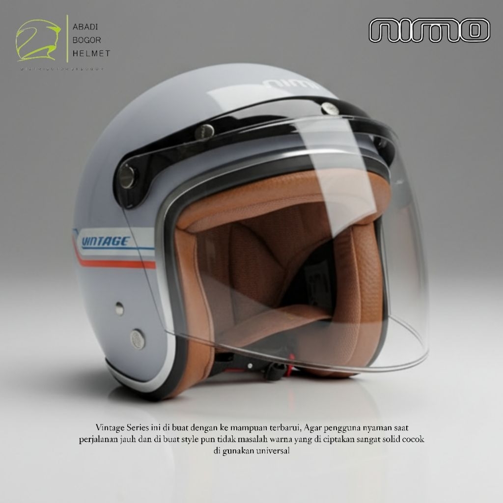 Jual HELM BOGO NIMO SERIES VINTAGE KACA FRAME DAN PET HELM PREMIUM ABS ...