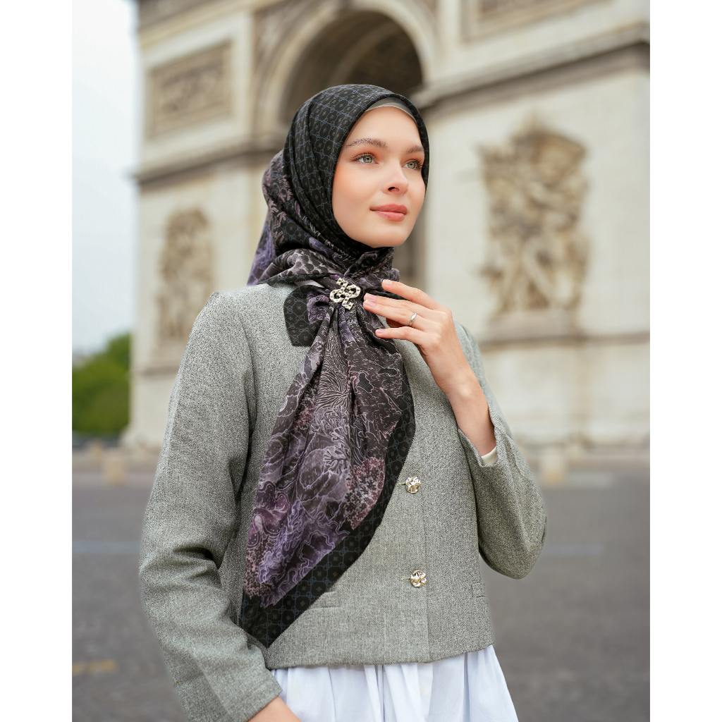 Heaven Lights Marine Scarf Hijab Motif Segi Empat