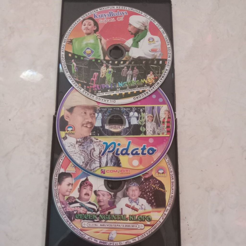 Jual Sepaket 3 VCD Lawak Supali CS Ludruk Karya Budaya Tanpa Sampul ...