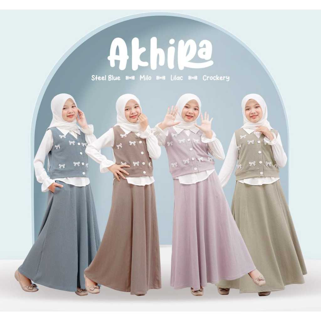 Jual Setelan Rok Anak Perempuan 8 9 10 11 12 13 Tahun Sakhira Set 3 in ...